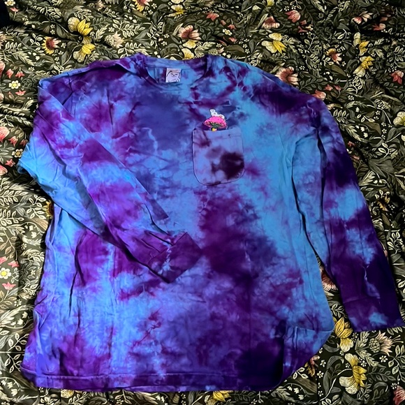 XL Long sleeves, purple, tie-dye shirt. Psychedelic sad boyz bruh - Picture 2 of 3